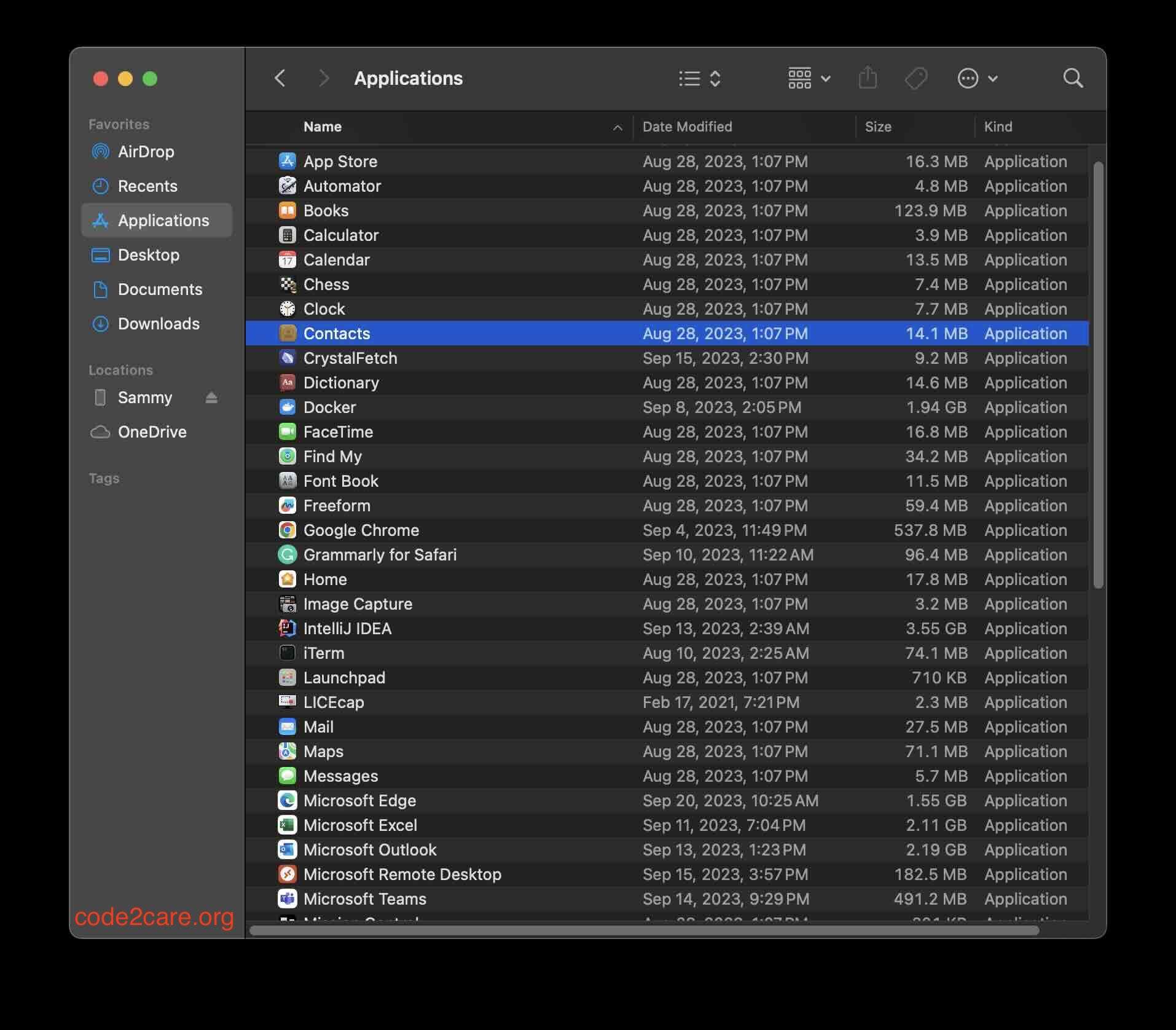 List View in Finder for Mac